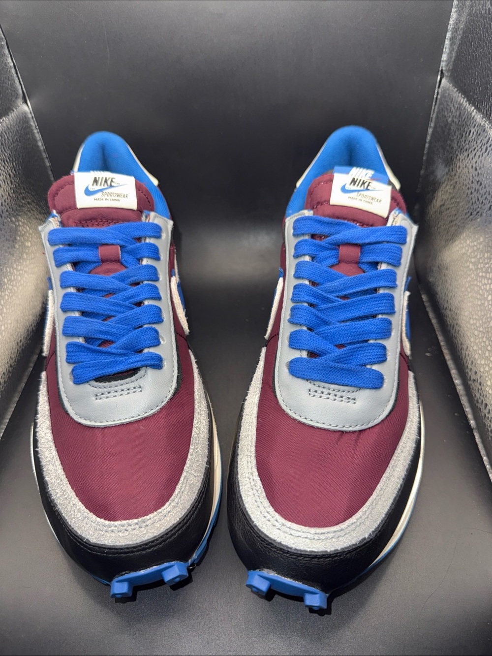 Size 9.5 - sacai x Undercover x Nike LDWaffle Night Maroon Team Royal, No Box